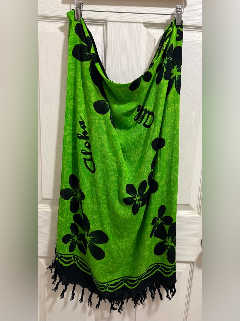 Aloha Green Floral Beach Sarong Wrap